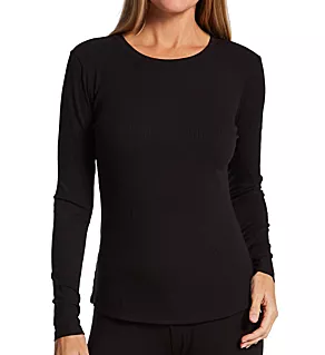 Stretch Rib Long Sleeve Crew Black S