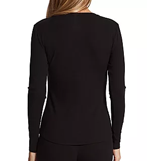 Stretch Rib Long Sleeve Crew Black S