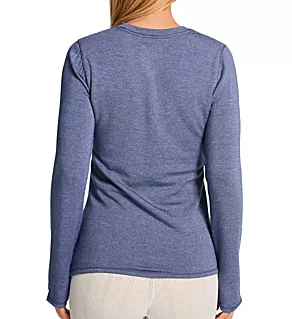Ultra Cozy Long Sleeve Crew Top Twilight Blue Heather S
