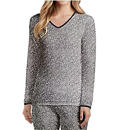 Softwear Lace Edge Long Sleeve V-Neck Shirt Cheetah S