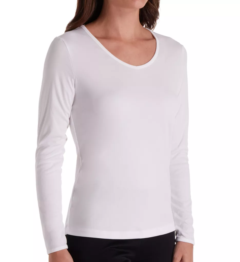 Climatesmart Long Sleeve V-Neck Shirt White L