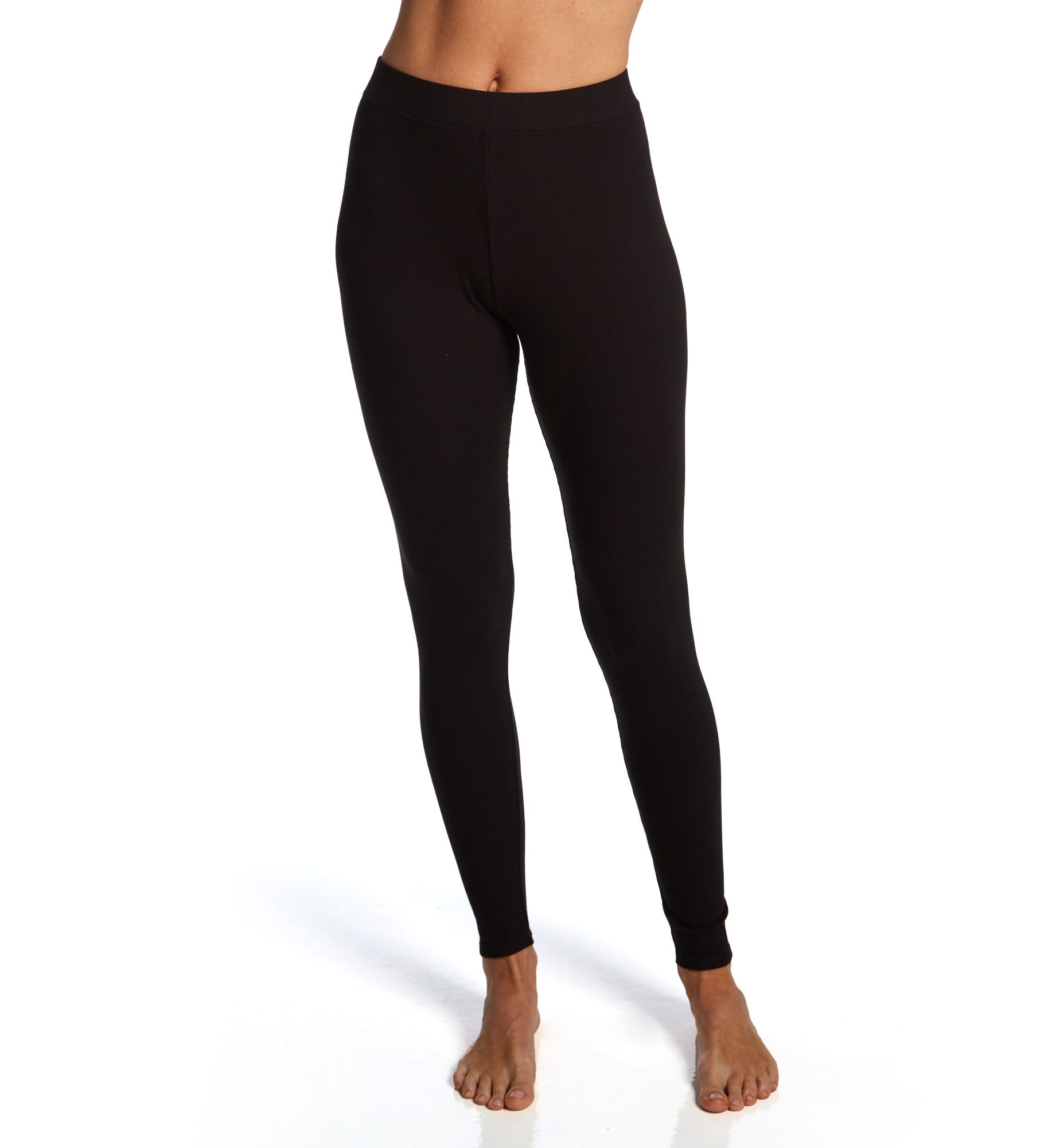 Cuddl Duds Women's Stretch Rib Legging in Black | Size: Small | HerRoom.com