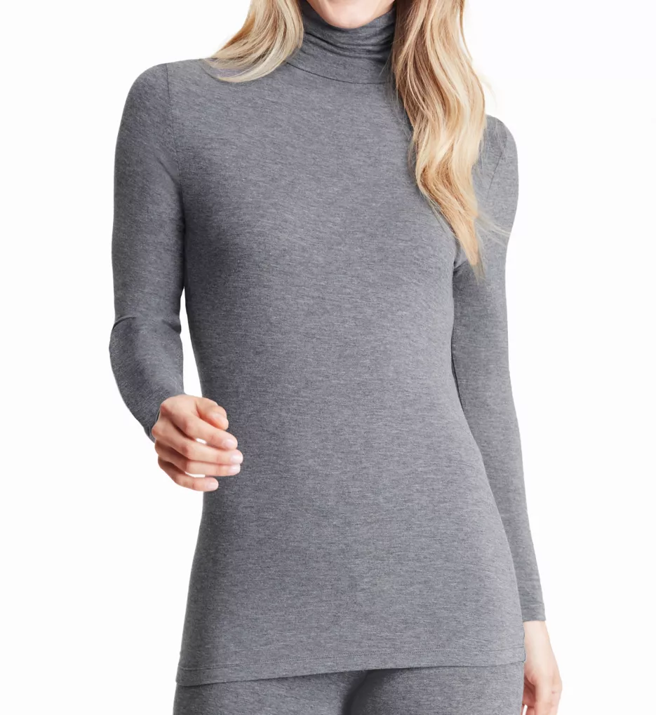 Softwear with Stretch Long Sleeve Turtleneck Charcoal Heather XS