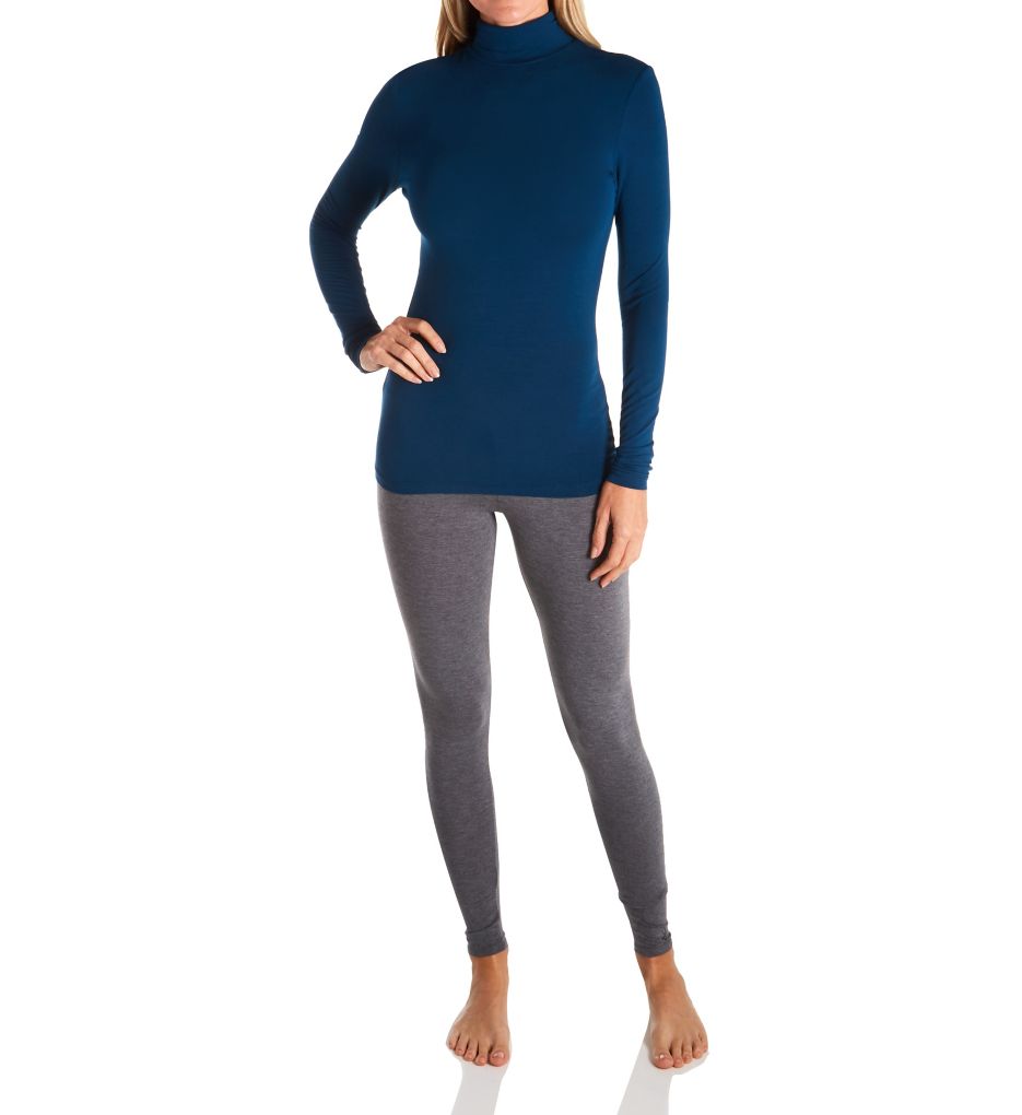 Cuddl Duds Software With Stretch Blue Long Sleeve Top