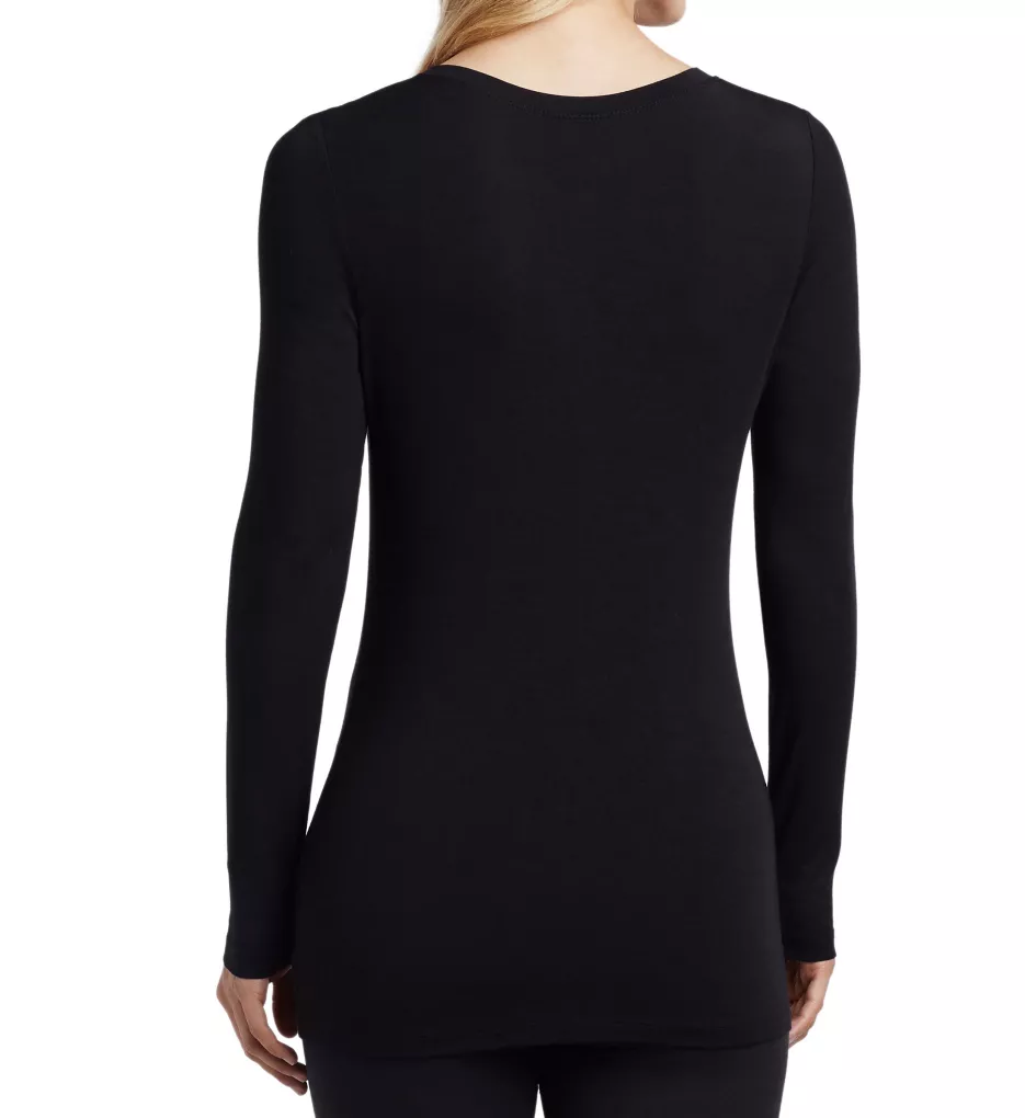 Softwear with Stretch Long Sleeve V-Neck Shirt New Black S