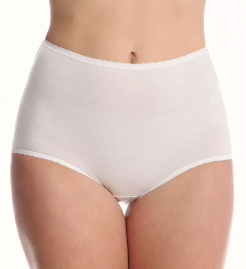 Cuddl Duds Lorraine Cotton Full Brief with Picot Trim Panty LR101 - Image 1