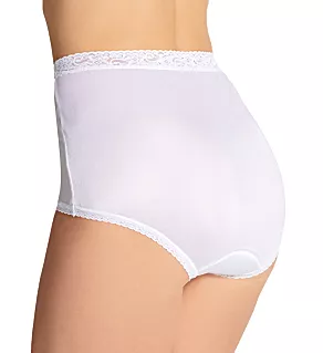 Lorraine Lace Trim Nylon Full Brief Panty - 3-Pack Pearl 5