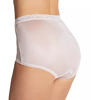 Lorraine Lace Trim Nylon Full Brief Panty - 3-Pack Pearl/Petal Pink/Buff 12