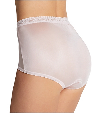 Womens Nylon Underwear Lace Trim Shining Briefs Panties 5 Pack 