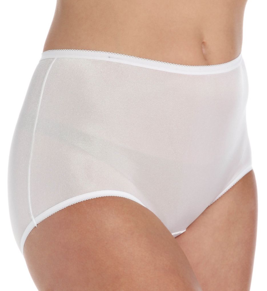 Lorraine Nylon Full Brief Panty With Picot Trim