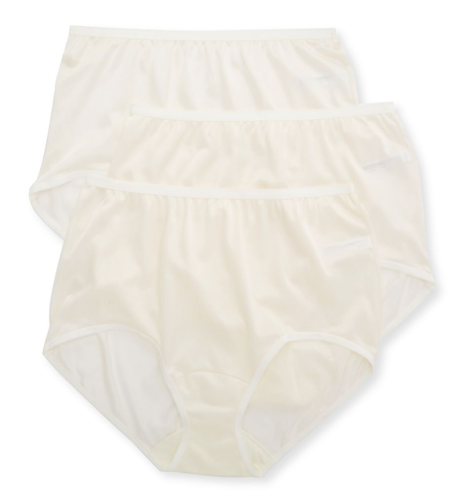 Cuddl Duds (2498725): Cuddl Duds LR103P3 Lorraine Nylon Full Brief Panty - 3-Pack (Sand 9)