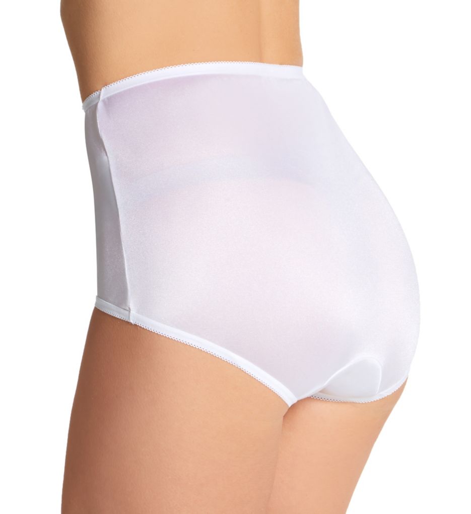 Vanity Fair 7 L Nylon Shimmery High Waist White Bikini Underwear Panties  Gusset