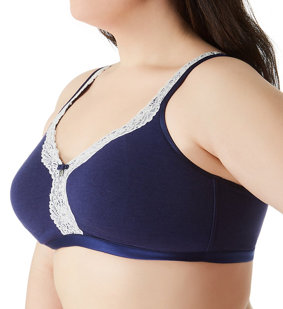 Curvy Couture 1010 Cotton Luxe Wire Free Bralette (Navy)