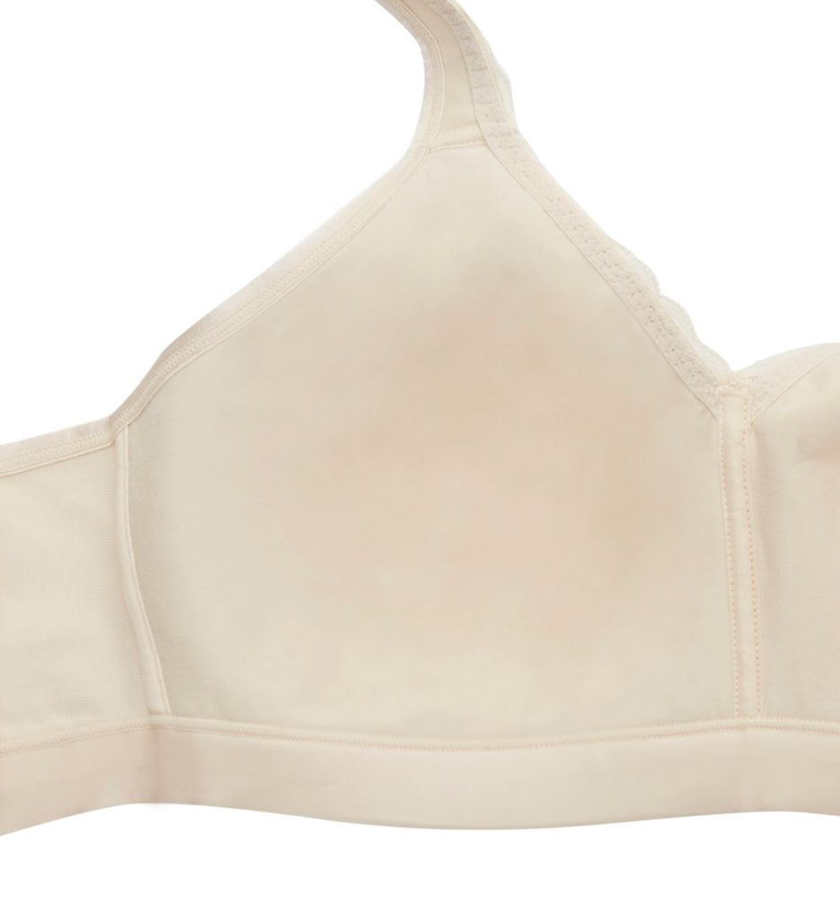 Women's Curvy Couture 1010 Cotton Luxe Wire Free Bralette (Natural 36G) 