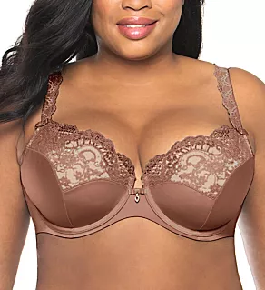 Tulip Lace Push Up Balconette Bra Chocolate 36H