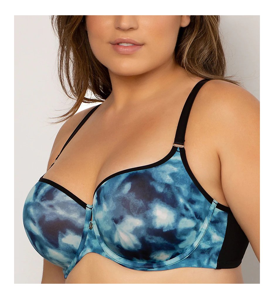 Curvy Couture - Curvy Couture 1274 Tulip Sheer Smooth T-Shirt Push Up Bra (Floral Wash 46H)