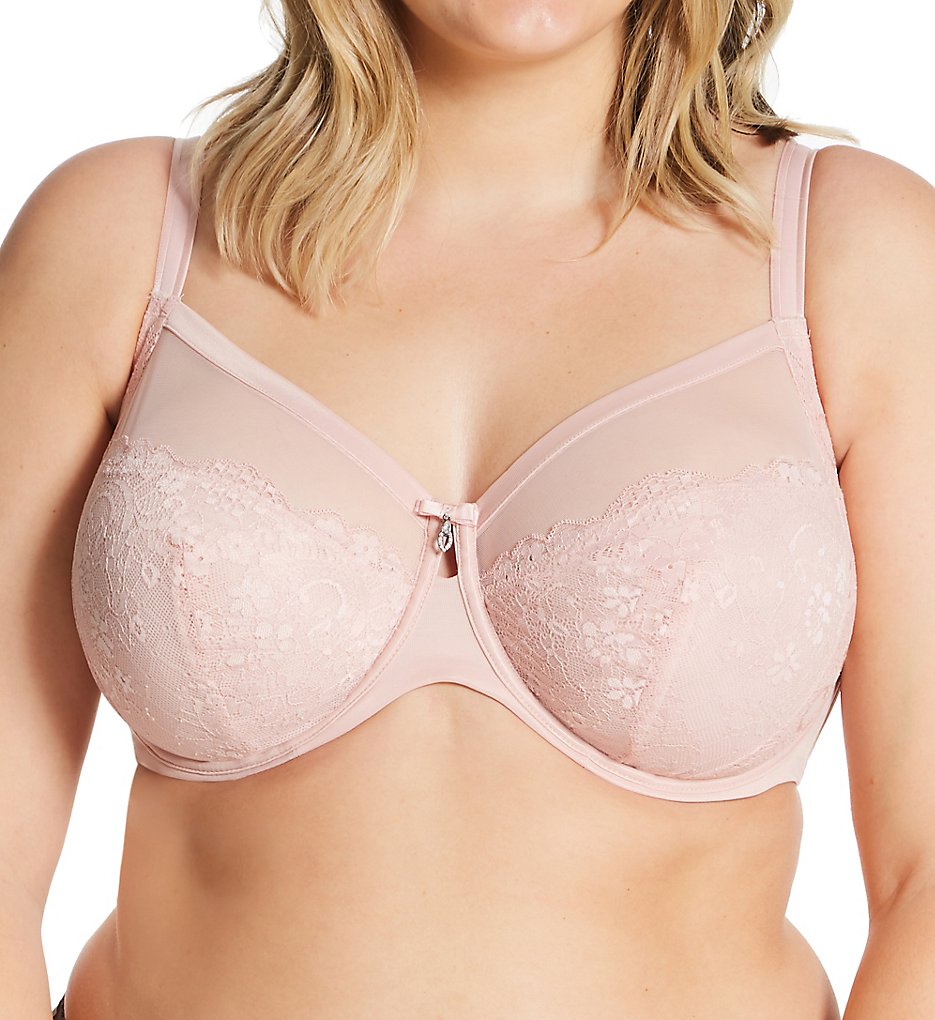 Curvy Couture : Curvy Couture 1299 Luxe Lace Underwire Bra (Blushing Rose 44H)