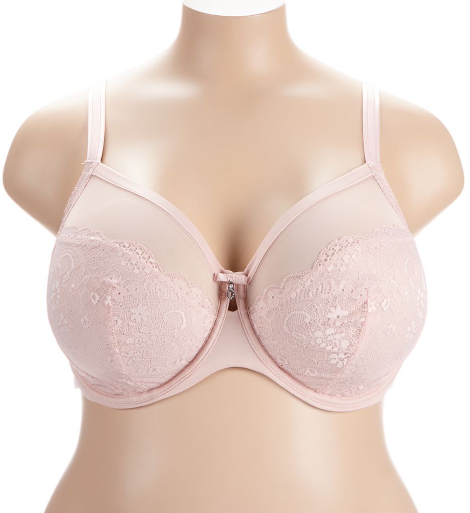 Curvy Couture Women's Luxe Lace Wire Free Bra Blushing Rose 40H