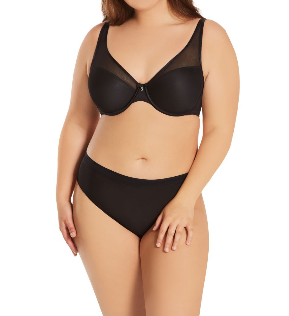 Curvy Couture Sheer Mesh Underwire Push Up Bra Style 1310-DSL