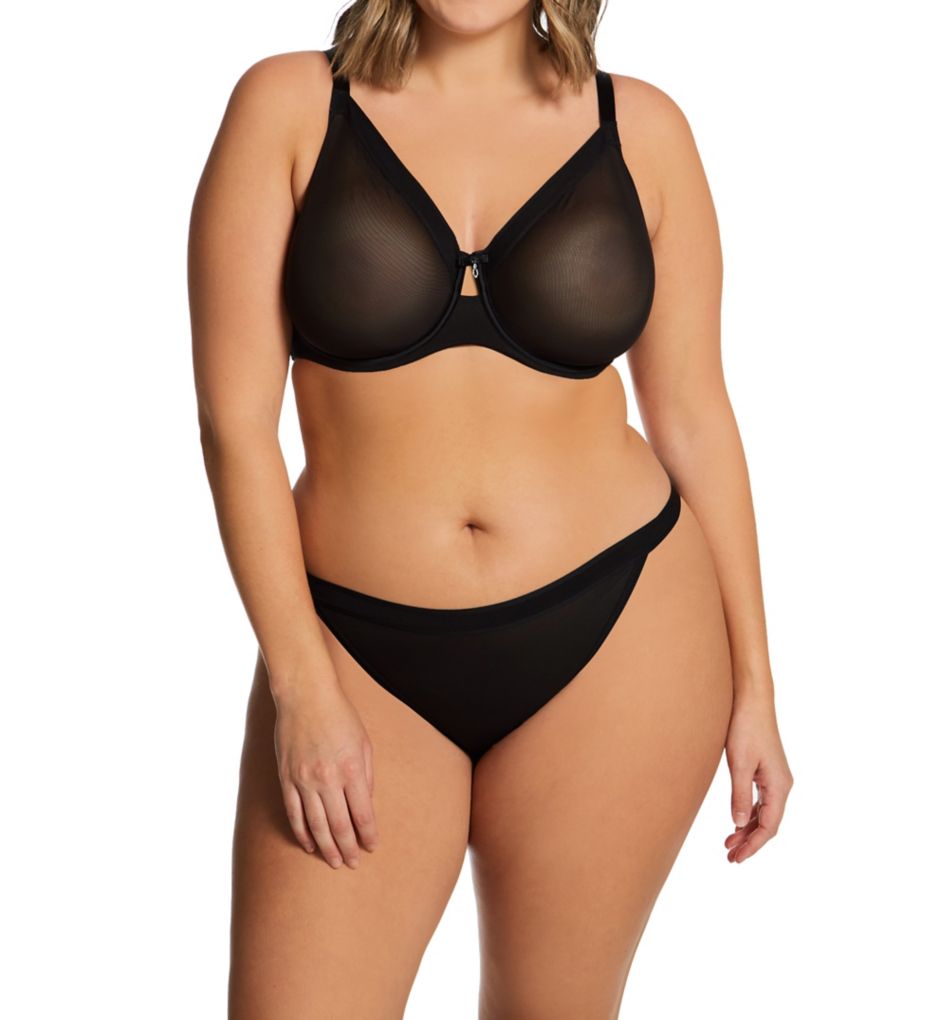 Curvy Couture Women's Full Figure Sheer Mesh Full Coverage Unlined  Underwire Bra Black Hue 36ddd : Target