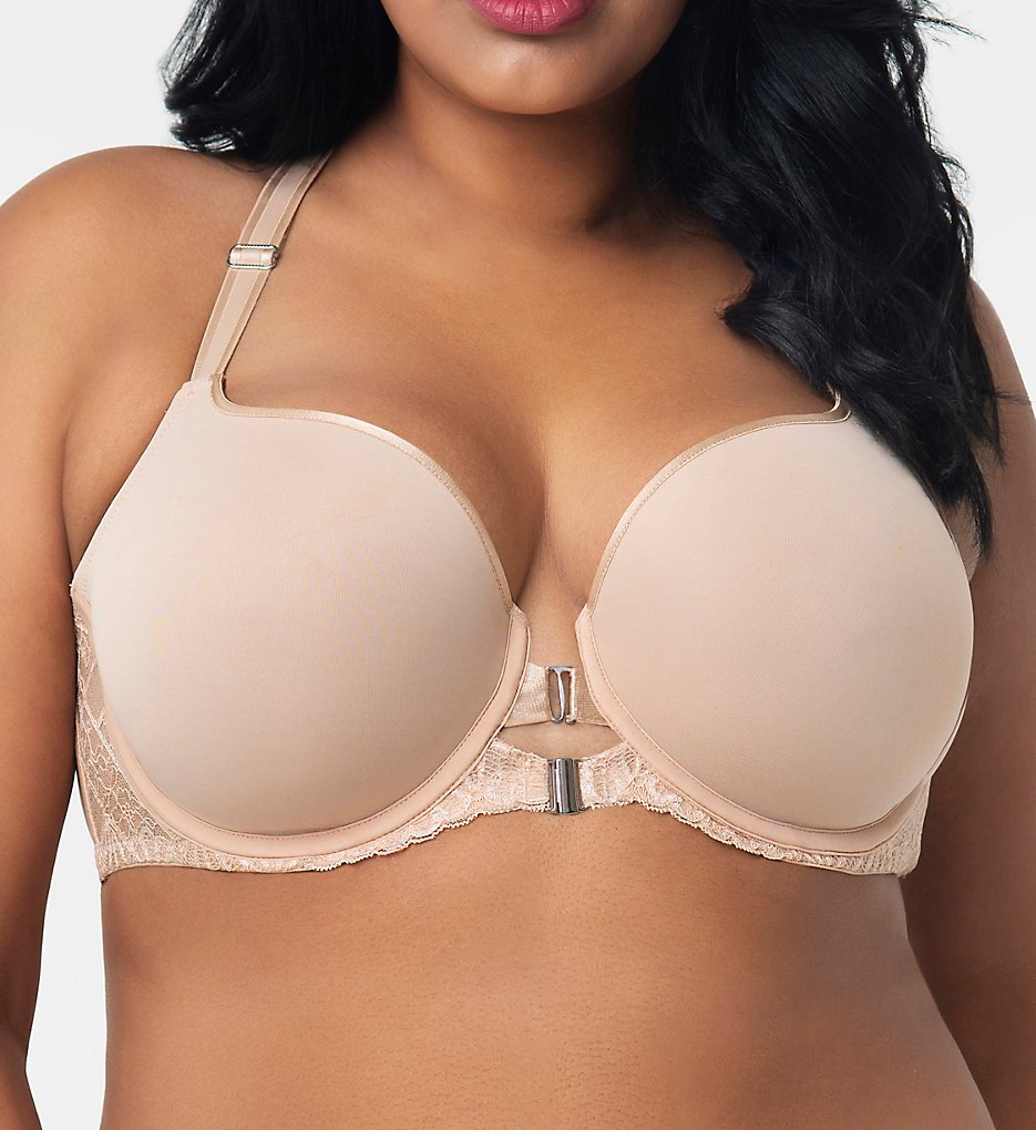 Curvy Couture : Curvy Couture 1327 Tulip Front Close Push Up T-Shirt Underwire Bra (Bombshell Nude 38D)