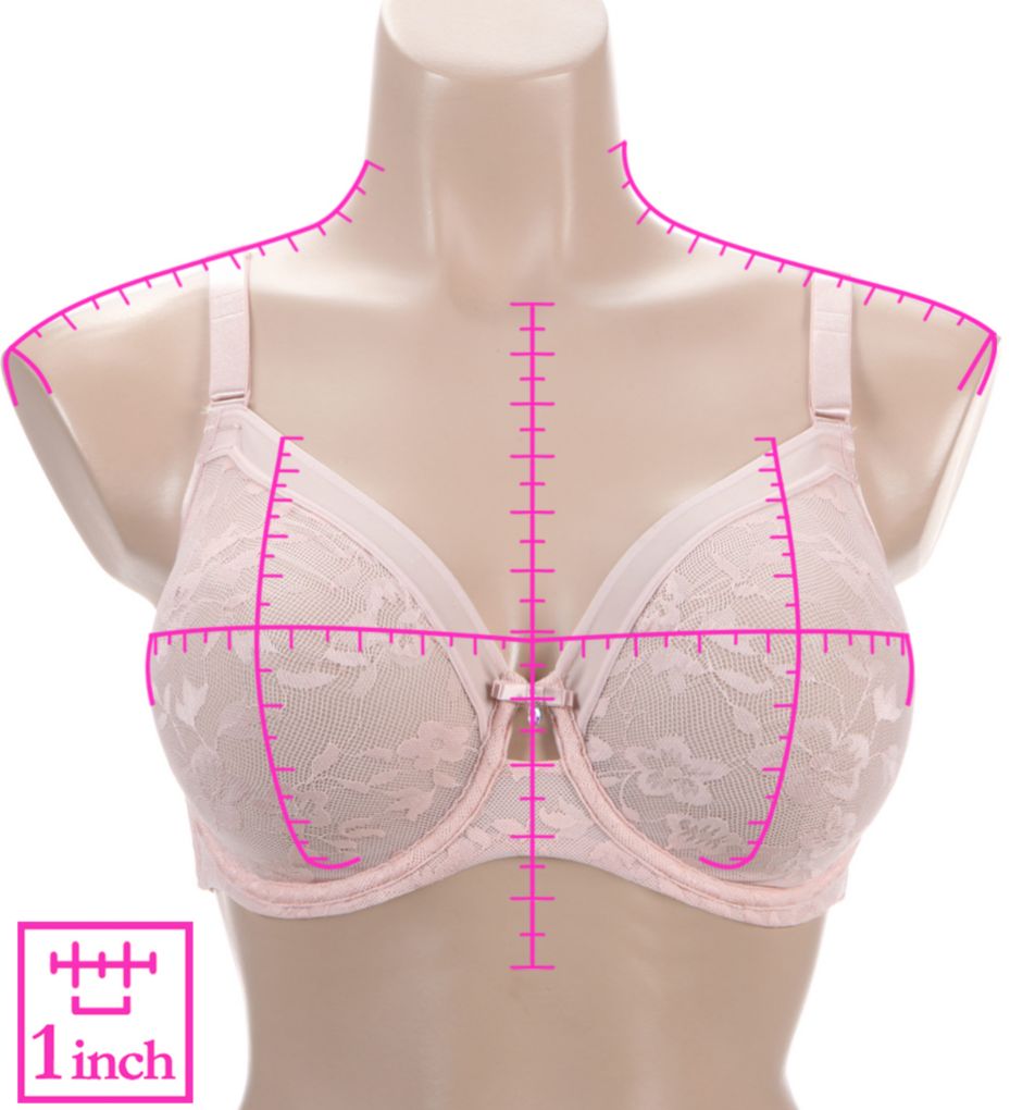 Sheer Mesh Full Coverage Unlined Underwire Bra - Blushing Rose