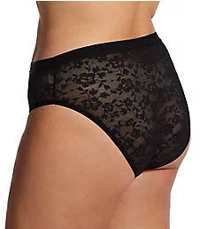Allover Lace High Cut Brief Panty Black 3X
