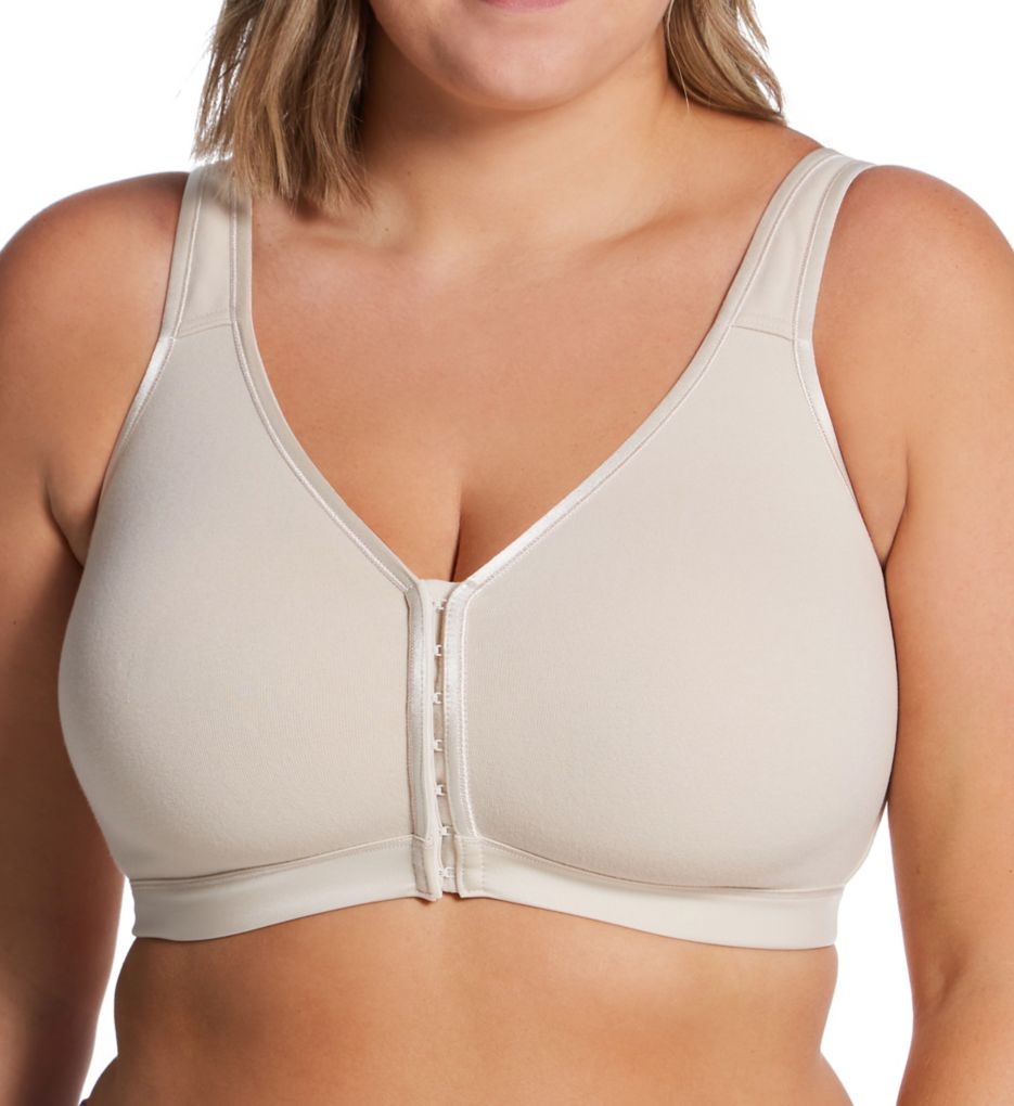 Cotton Luxe Front and Back Close Wire Free Bra Natural- 1416