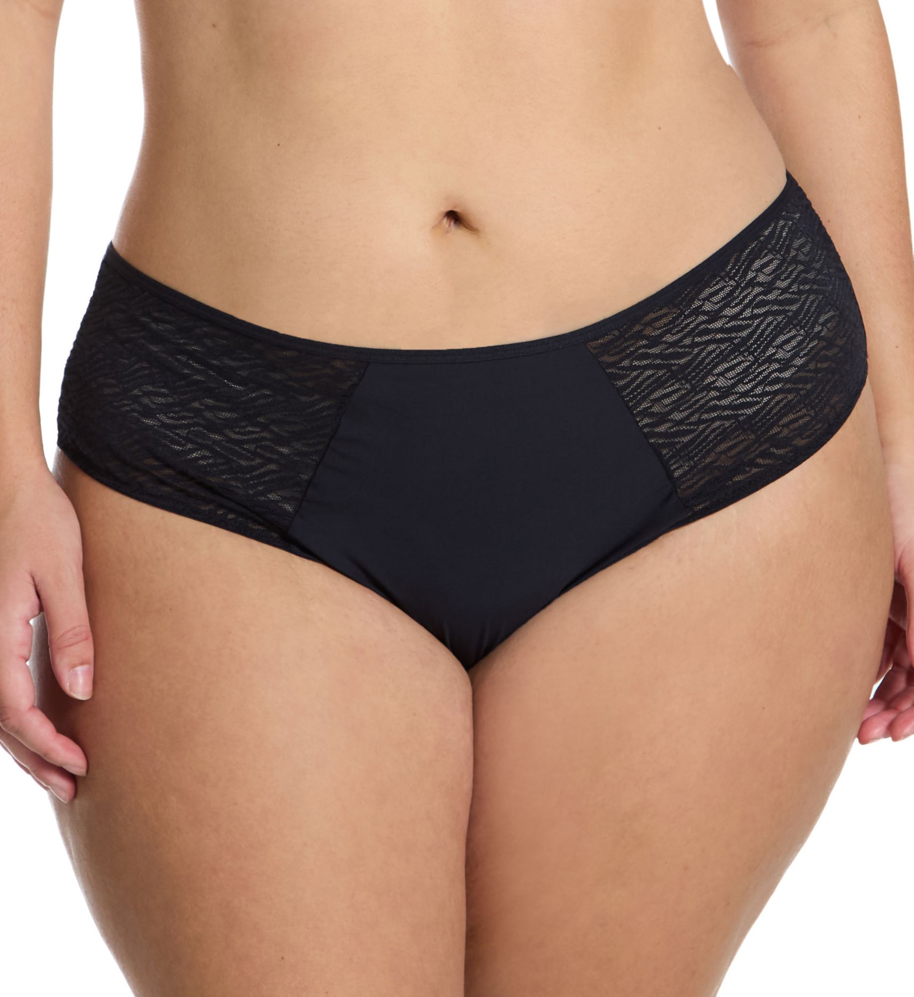 Curvy Kate Women's Smoothie Lace Brazilian Brief Panty in Black | Size: Large | HerRoom.com