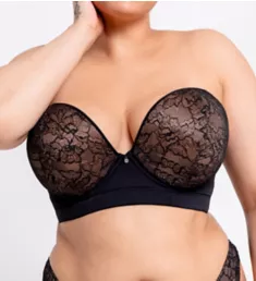 Hey Girls Plunge Strapless Bra Black/Latte 34G