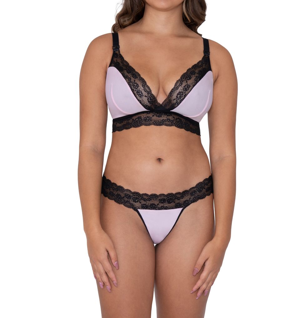 Curvy Kate Twice The Fun Black/Pink Reversible Bralette or Thong