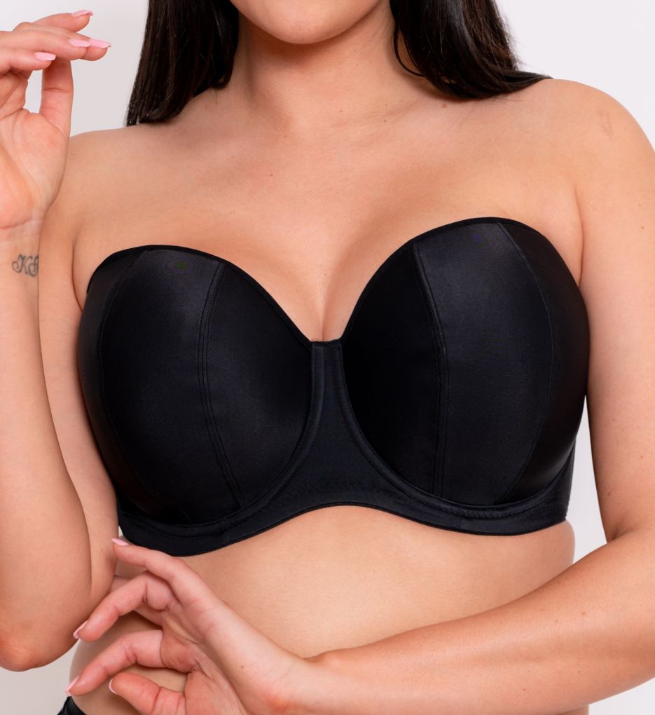 Curvy Kate Women's Luxe Strapless Multiway Underwire Bra in Jet Black | Size 38DD | HerRoom.com