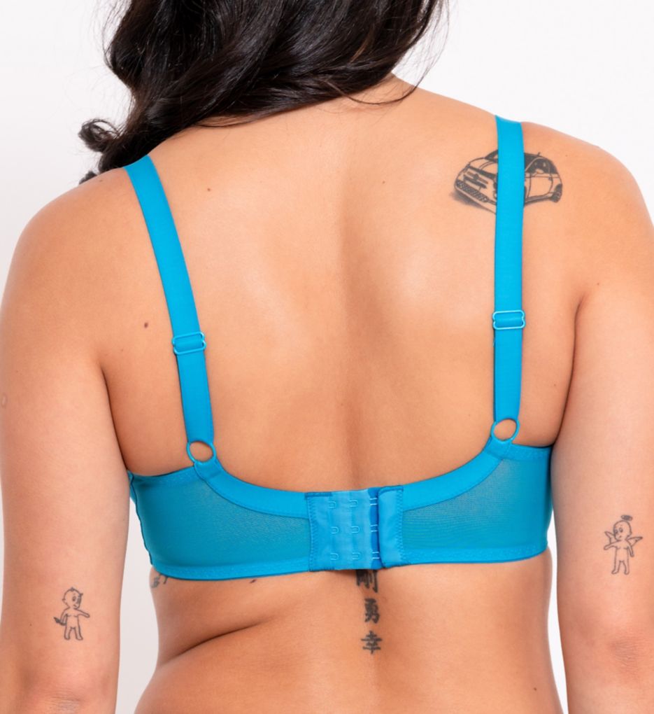 Curvy Kate Lifestyle Sheer Plunge Multi Part Cup Bra Capri Blue 32E  - Image 2