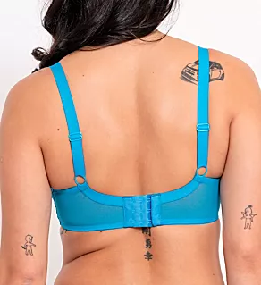 Lifestyle Sheer Plunge Multi Part Cup Bra Capri Blue 32E