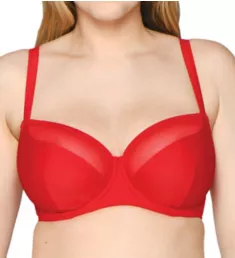 Sheer Class Balcony Bikini Swim Top Red 32D