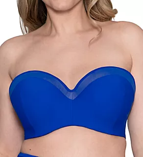 Sheer Class Bandeau Bikini Swim Top Cobalt 30D