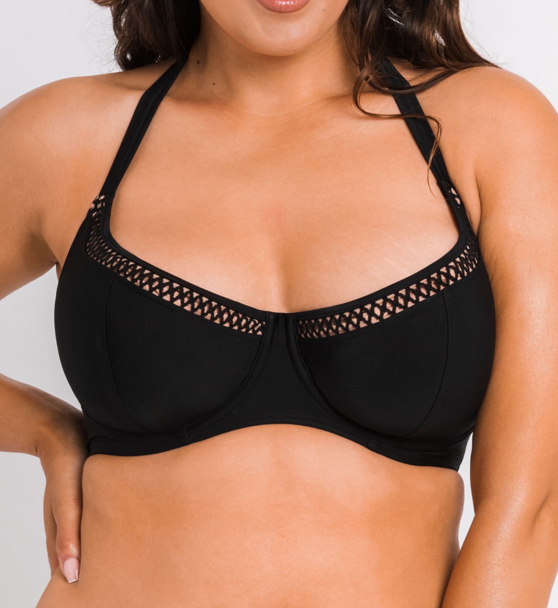 Curvy Kate First Class Balcony Bikini Swim Top Black 44F  - Image 1