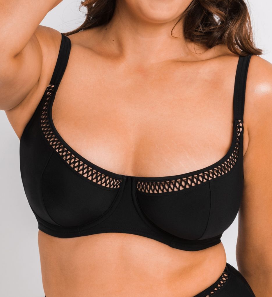 Buy DD-GG Black Recycled Lace Comfort Full Cup Bra 40DD