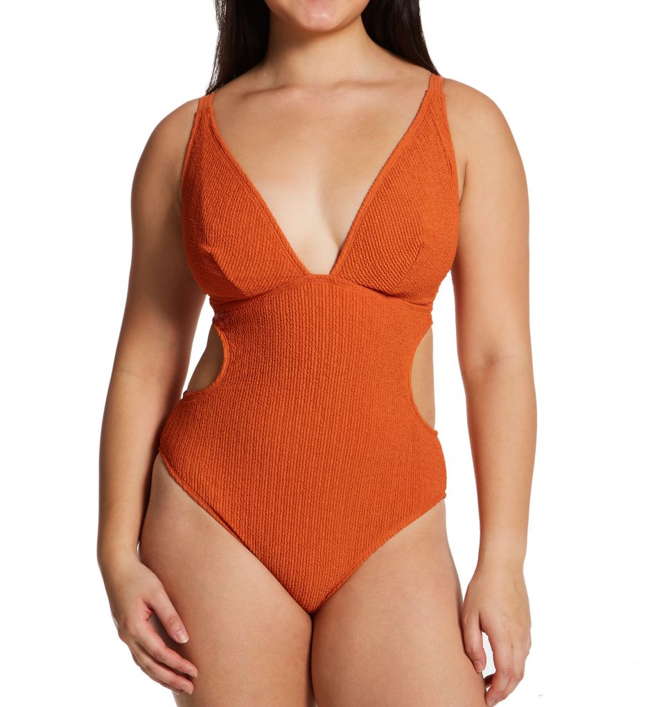 Curvy Kate Holiday Crush Non-wired Plunge Swimsuit Rust