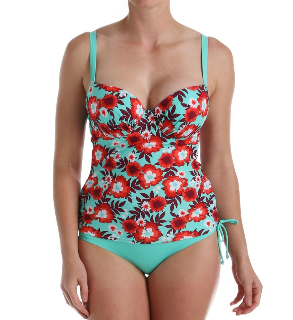 Aloha Padded Balcony Tankini Swim Top-cs1