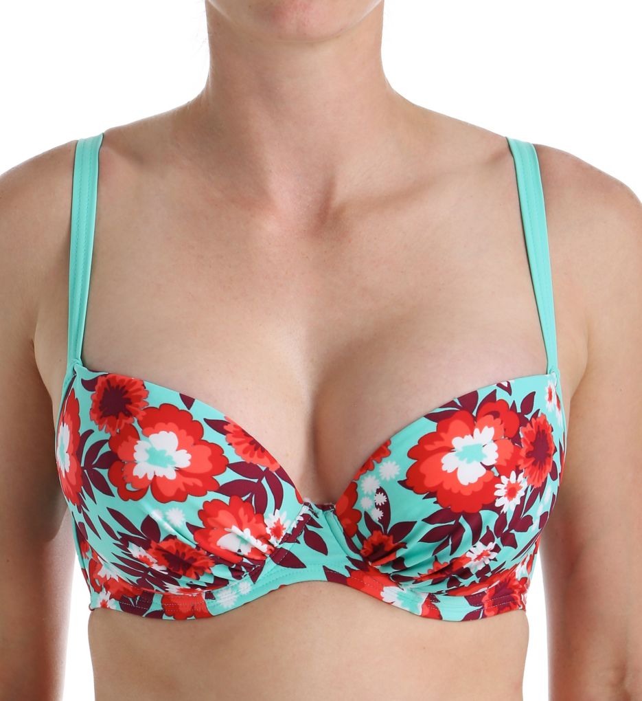 Aloha Padded Plunge Bikini Swim Top-fs