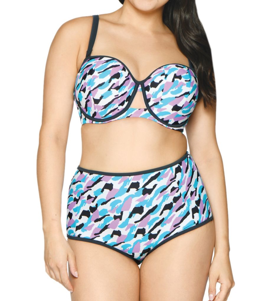 Miami Heat Bandeau Bikini Swim Top Print Mix 32D by Curvy Kate