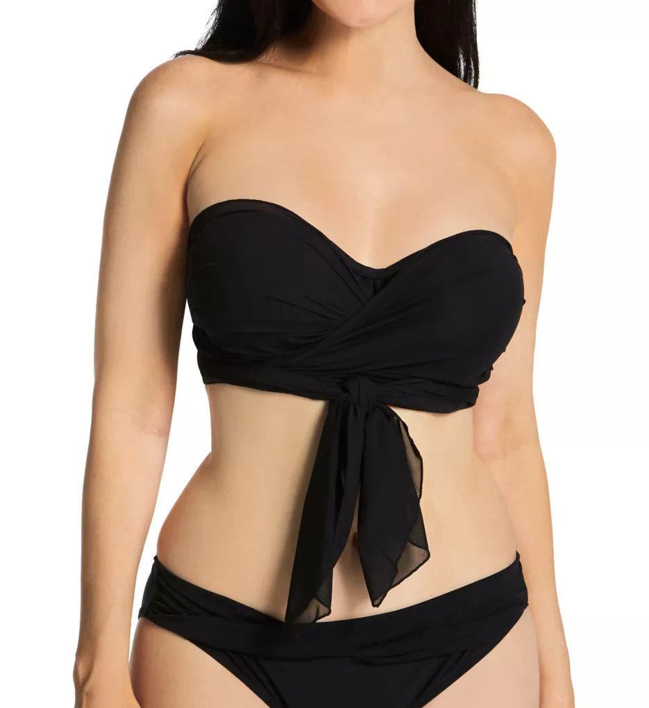 Wrapsody Bandeau Bikini Swim Top Black 32D
