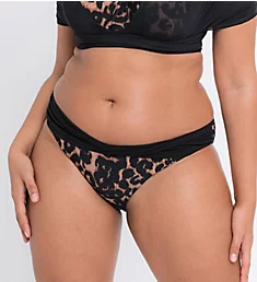 Wrapsody Print Bikini Brief Swim Bottom Leopard Print S