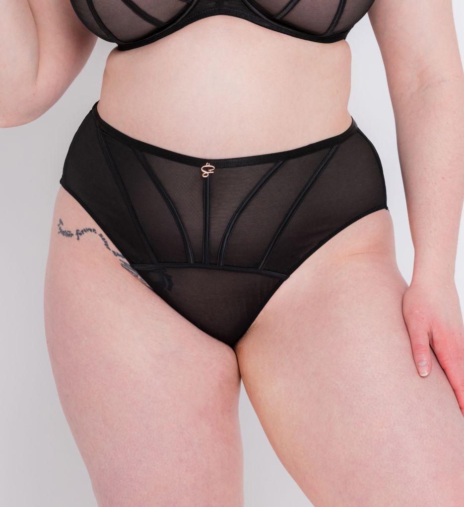 Scantilly Exposed High Waist Thong - Black - Curvy