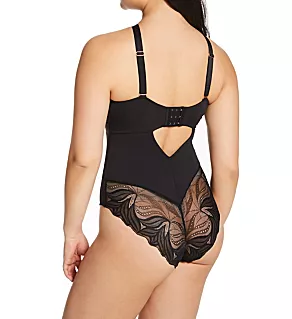 Scantilly Indulgence Stretch Lace Bodysuit Black/Latte M