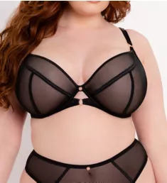 Scantilly Exposed Plunge Underwire Bra Black 34DD