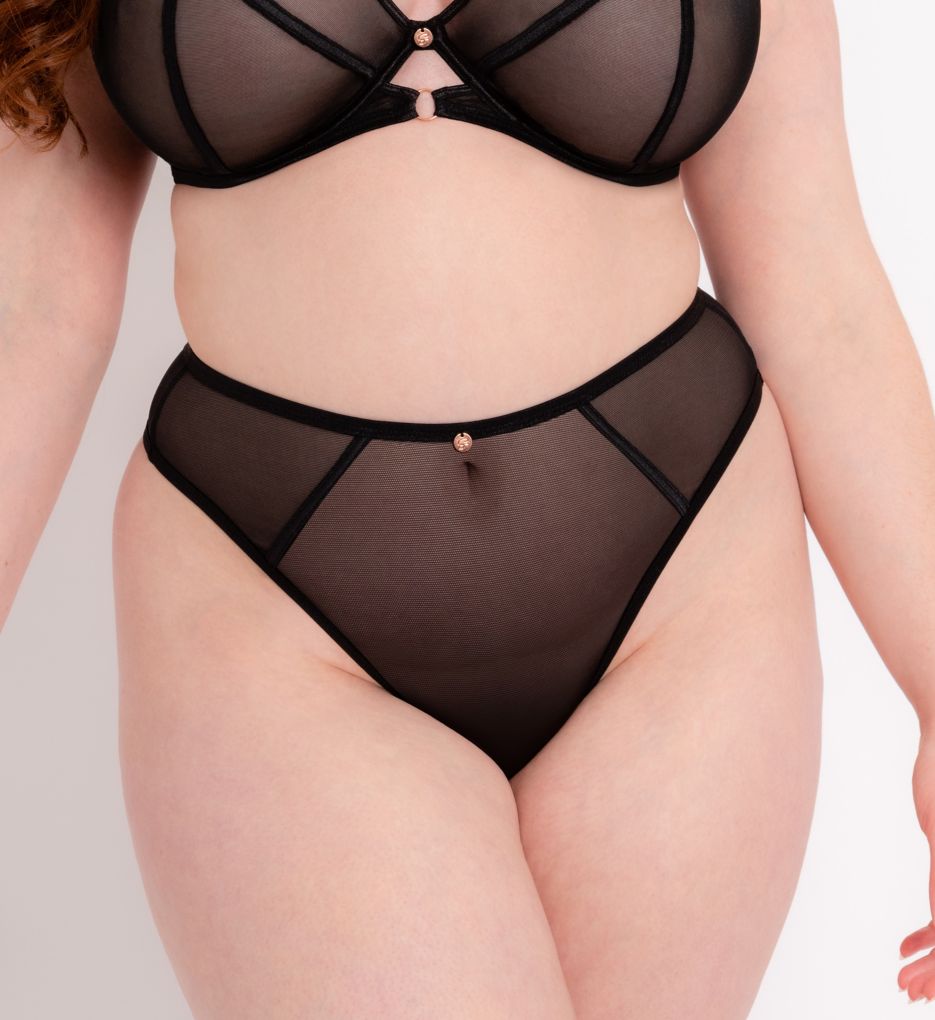 Curvy Kate Women's Scantilly Exposed High Waist Thong Panty in Black | Size XL | HerRoom.com