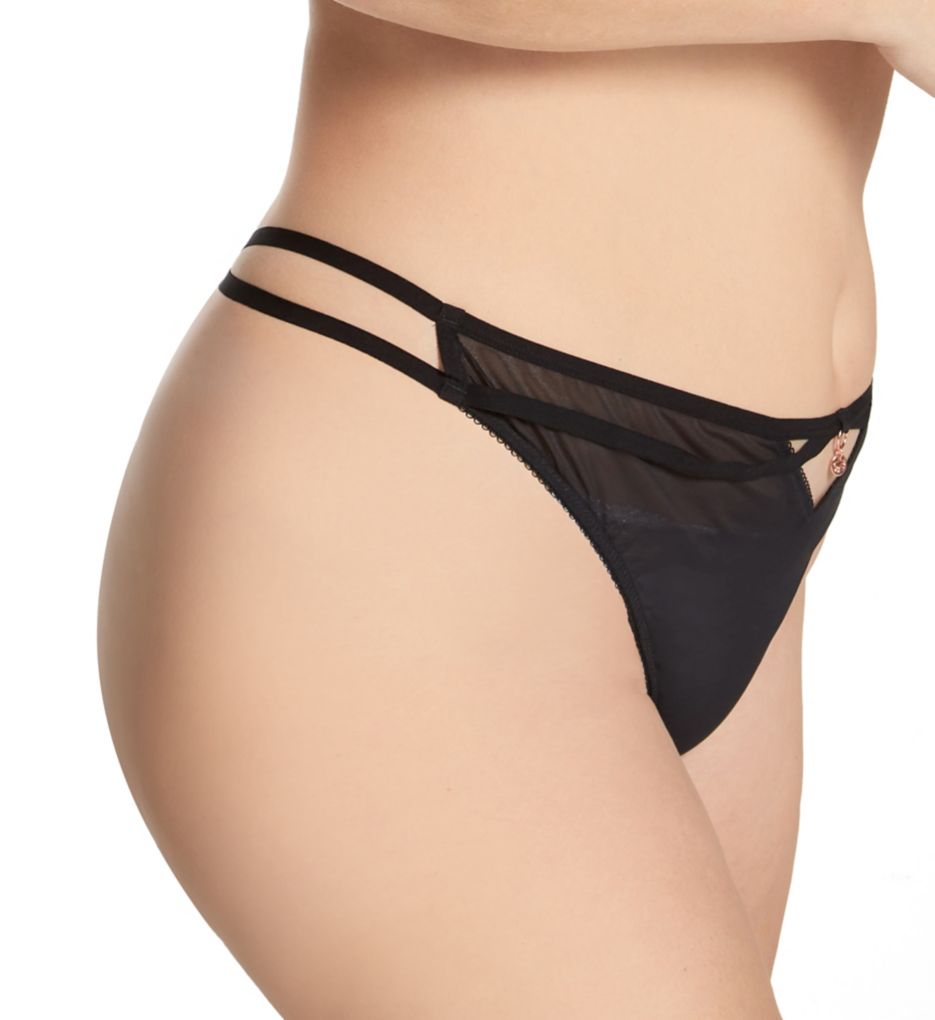 Curvy Kate Women's Scantilly Unchained Thong Panty in Black | Size Medium | HerRoom.com