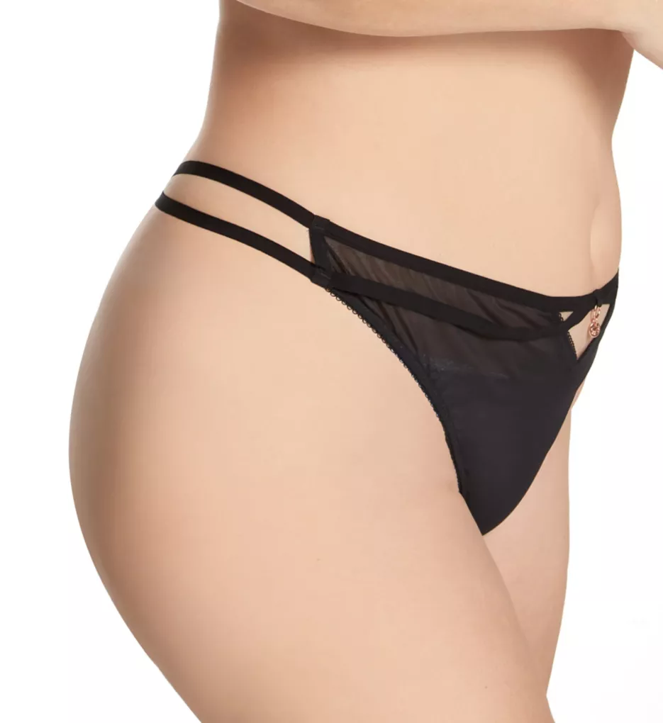 Scantilly Lovers Knot Thong - Black/Latte Beige